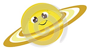 Cute Saturn, illustration, vector