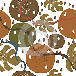 Cute Scandinavian Terracotta Pattern in modern colours. Modern abstract art for prints