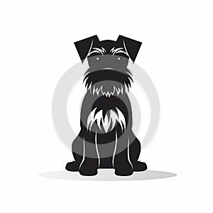 Cute Schnauzer Dog Silhouette In Secessionist Style - High Quality Photo