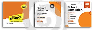 cute school admission social media post template