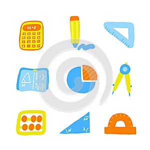 Cute science theme composition, postcard