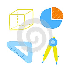 Cute science theme composition, postcard