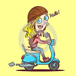 Cute Scooter Girl