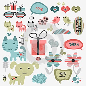 Cute scrapbook elements