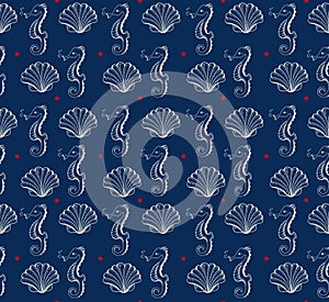 Cute sea objects collection. vector illustration