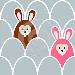 Cute seamless easter background pattern with eggs