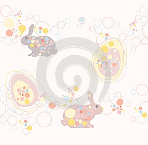 Cute seamless easter rabbit and egg pattern