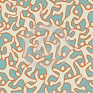 Cute seamless overlapping people pattern photo