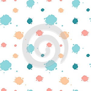 Cute seamless pattern background illustration with ink blots