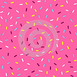 Cute seamless pattern with bright donut glaze.