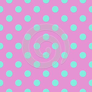 Cute Seamless Turquoise and Lilac Polka Dot