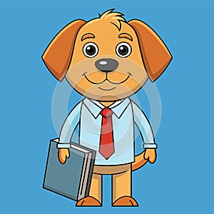 Cute secretary dog cute antropomorphic vector EPS