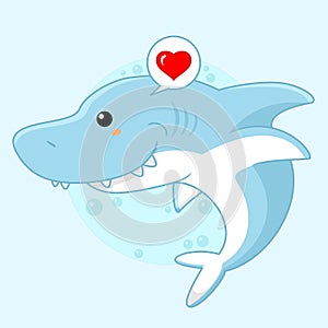 Cute shark fish mascot vector illustration