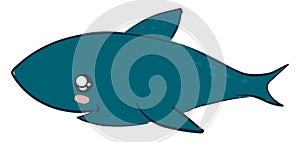 Cute shark, illustration, vector