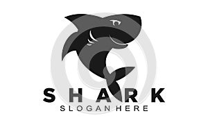 Cute shark illustration vector logo