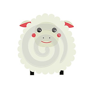 Cute sheep cahracter. Lamb. Children style, isolated design element, vector illustration.