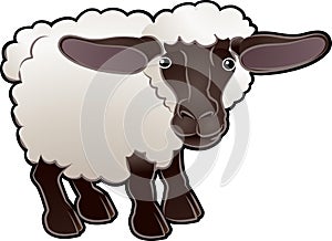 Cute Sheep Farm Animal Vector