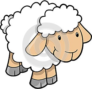 Cute Sheep Lamb Vector photo