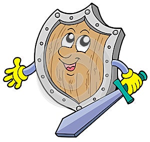 Cute shield with sword