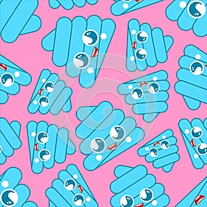 Cute shit Cartoon pattern seamless. Kawaii turd background. Children cloth texture