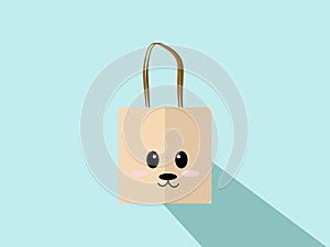 Cute shopping bag, illustration, vector