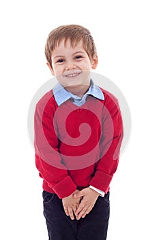 Cute and shy little boy