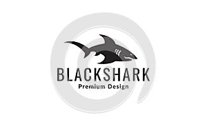 Cute silhouette fish shark logo symbol vector icon illustration graphic design