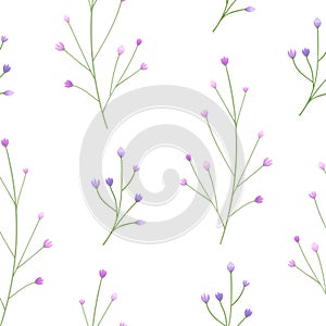Cute and simple floral seamless pattern, flowers decoration design element.