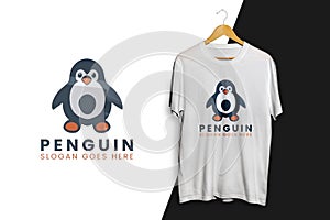 Cute Simple Penguin Logo Design Template
