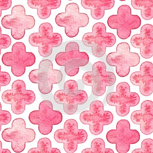 Cute simple pink flowers seamless pattern