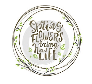 Cute simple vector lettering for spring holidays