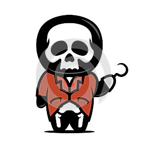 Cute skeleton mascot pirates themes design