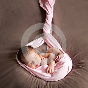 Cute sleeping newborn baby girl