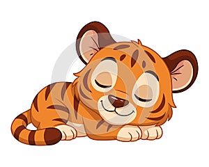 Cute Sleeping Tiger Cub