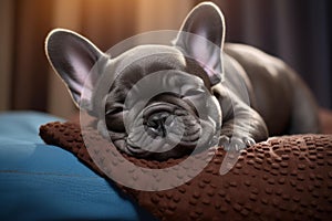 Cute Sleepy french bulldog. Generate Ai