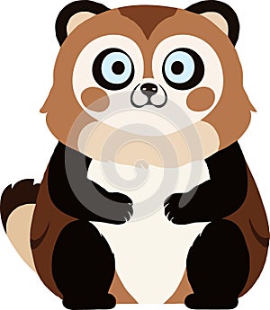 Cute slow loris or monkey. Kids style cartoon vector illustration