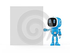 Cute and small artificial intelligence assistant robot with empty note