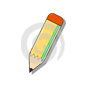 Cute small pencil icon illustration isolated on white background