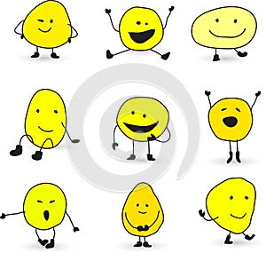 Cute smiley face characters