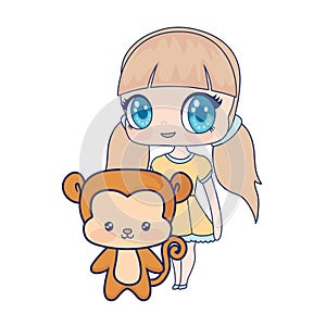 cute smiling anime girl monkey baby