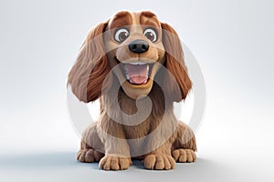 Cute smiling cartoon dog. Generate Ai