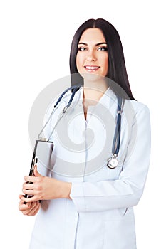 Cute smiling doctor with stethoscope