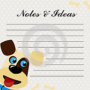 Cute smiling dog. Notes and Ideas