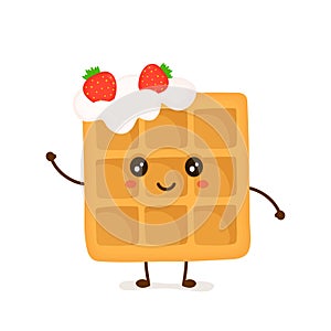 Cute smiling funny viennese waffle photo