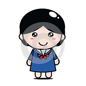 Cute smiling girl student character vector design