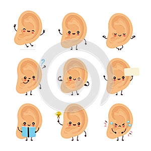 Cute smiling happy human ear set