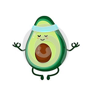 Cute smiling happy strong avocado