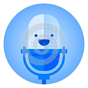 Cute Smiling Microphone Character