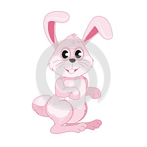 Cute Smiling Pink Easter Bunny