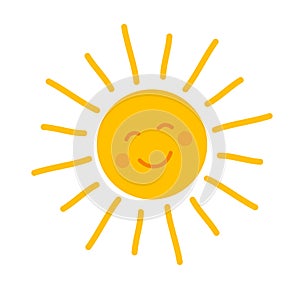 Cute smiling sun icon